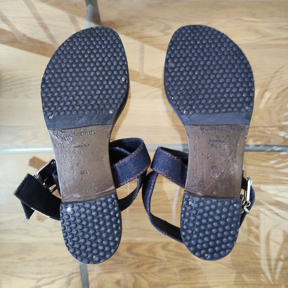 Burberry Canvas Plaid Check Ankle Strap Thong Sandals 38.5/8 - Picture 11 of 16